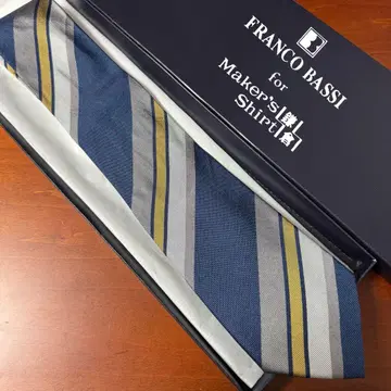 가마쿠라 셔츠 프랑코 바시 별주 레지멘탈 스트라이프 넥타이 네이비