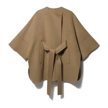 완판템 에스트네이션 2025AW 울 캐시미어 벨트 판초 카멜