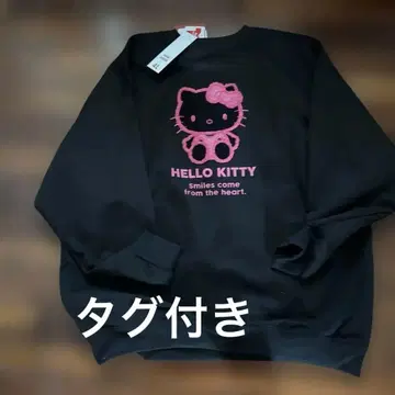 키티 HELLO KITTY 맨투맨 4L 블랙 아베일 시마무라