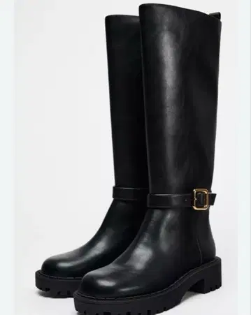 [ ZARA 완판템 ] 플랫 밑창 롱 부츠 35