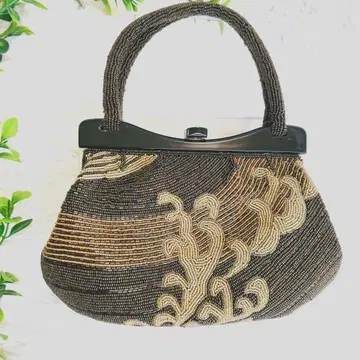 물결 무늬 비즈 핸드백 포멀 희소 전통 공예 일본 의류 파티 백