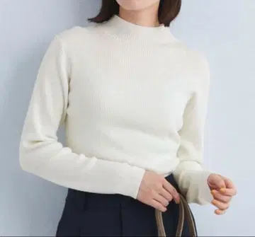 그린 라벨 워셔블 울 리브 보틀넥 니트 풀오버