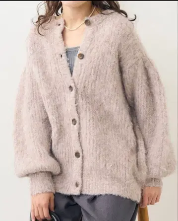 FREAKS STORE 2WAY 소매 볼륨 샤기 니트 가디건