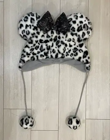 디즈니 레오파드 무늬 팬캡 2025 화이트 블랙 미니