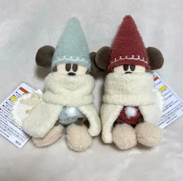 릴린린 인형 배지 스카이블루 빨간색 2개 세트