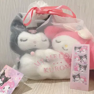 산리오 파스텔 드림 마이멜로디 쿠로미 세트 봉제 인형
