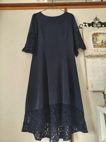 네이비 플레어 슬리브 원피스, 드레스 ( 서두르세요 )