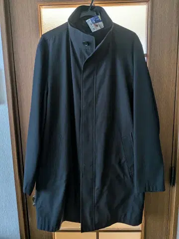 블랙 더블 브레스트 롱 코트