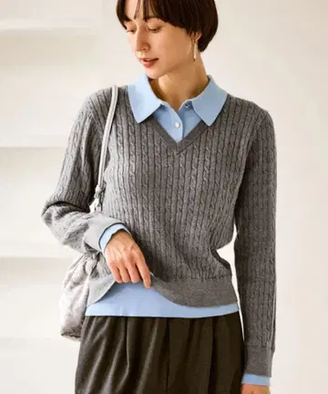 페이크 레이어드 니트 풀오버