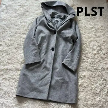 컨디션 최상 PLST Theory 빅 후드 롱 코트 그레이 M