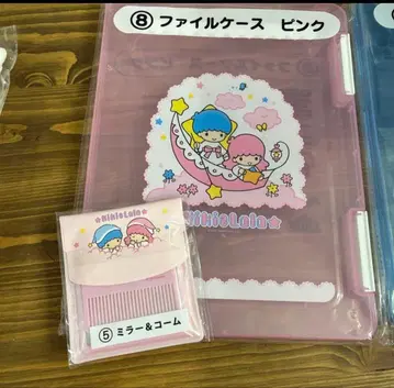 핑크 키키&라라 50주년 파일 케이스 & 거울 빗 세트