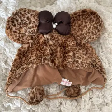 디즈니 미니 레오파드 무늬 브라운 귀 달린 레오파드 무늬 모자