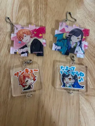 시노노메 아키토 시라이시 안즈 세트 아크릴 참 퍼즐 키링 피타코레