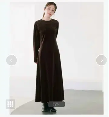 [ 미사용 새상품 ] ur's yuki 콜라보 벨로아 원피스 브라운 S