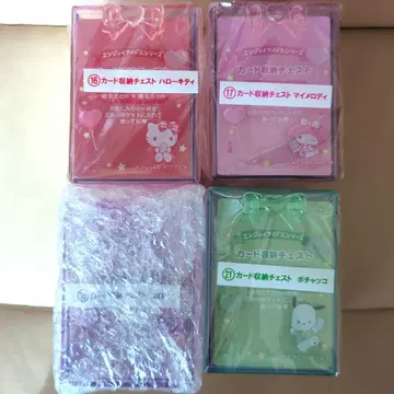 산리오 복권 카드 수납 체스트 헬로키티 마이멜로디 쿠로미 포차코 세트