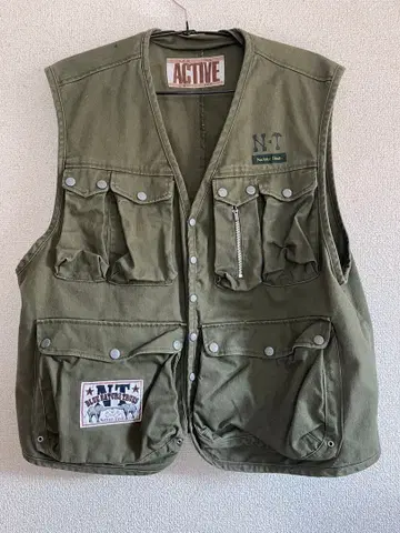 PINK HOUSE 카키 베스트 멀티 포켓 아웃도어