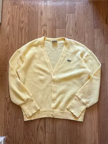 구제 의류 90s 라코스테 LACOSTE 울 니트 가디건 크롭 기장