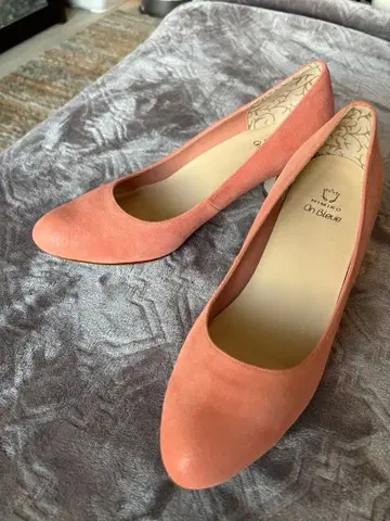 히미코 핑크 스웨이드풍 플레인 펌프스 중간 힐