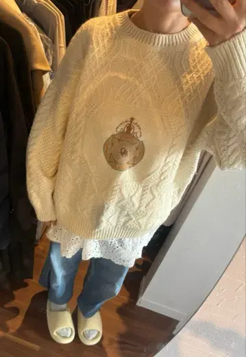 구제 의류 화이트 니트