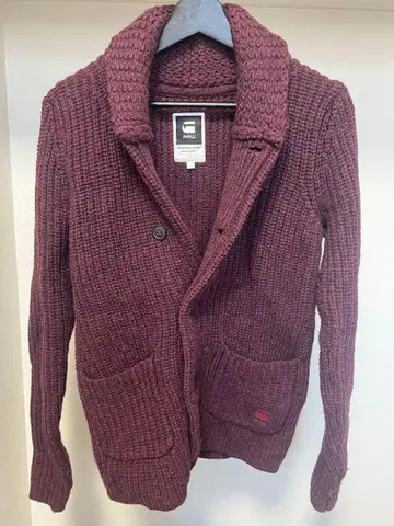 지스타 로우 버건디 니트 가디건 S