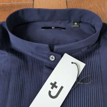 +J 네이비 핀턱 긴팔 셔츠 M