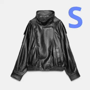 ZARA 페이크 레더 자켓 S 자라 블랙 미사용 새상품