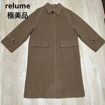 컨디션 최상 relume 카라 부착 래글런 A 라인 코트
