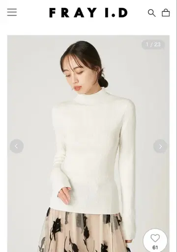 울 아크릴 세미 시어 리브 니트