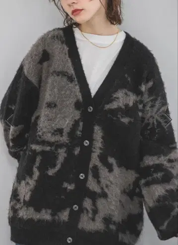 JEANASIS 5GFoggy 기모 V넥 가디건 니트