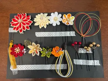 성인식, 크레이프 원단 꽃 장식 세트 헤어핀 포함