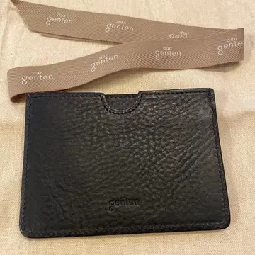 [ 새상품 ] genten 패스 케이스 네이비 소가죽