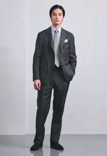 UNITED ARROWS MARLANE 1 플리츠 슬랙스 DK.GRN