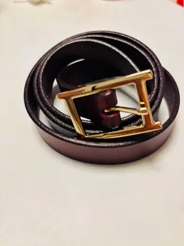 새상품급 / 다크 브라운 가죽 벨트 골드 버클