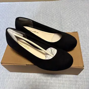 블랙 스웨이드 플랫슈즈 23.5cm