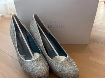 BENIR 글리터 실버 하이힐 사이즈 37