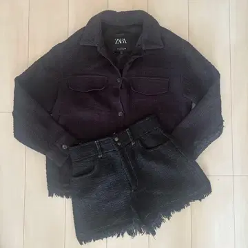 ZARA 트위드 패턴 셋업