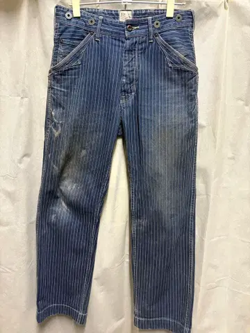 Schott 워배시 히코리 스트라이프 데님 팬츠 W28