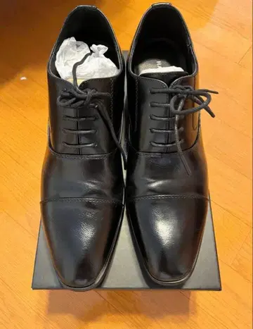 블랙 가죽 드레스 신발 키높이 신발 가죽 신발 26cm