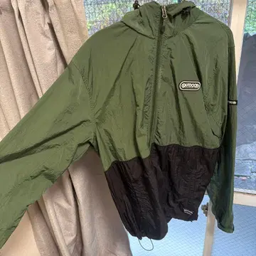 OUTDOOR 나일론 자켓 LL 그린/블랙