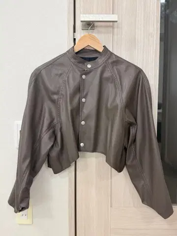 AMERI 브라운 가죽 자켓