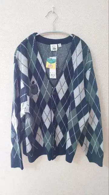 GU 아가일 무늬 별의 커비 니트 가디건 L 사이즈