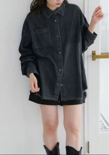 Kastane 데님 셔츠 블랙