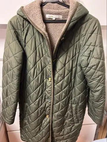 여성용 퀼팅 롱 코트