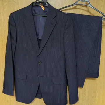COMME CA ISM 네이비 스트라이프 비즈니스 정장 S