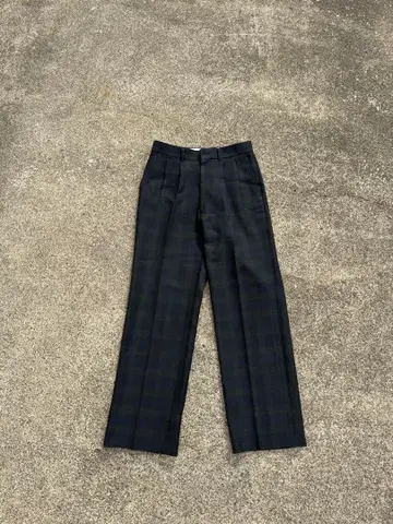 다크 그린 체크 슬랙스 90s