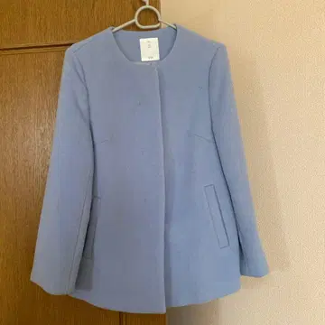 VIS 코트 자켓 노카라 코트 스카이블루 S 사이즈 퓨어