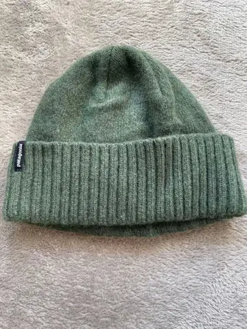파타고니아 니트 모자 올리브 그린 약 20cm