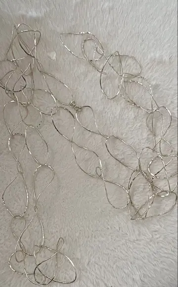 실버 롱 루프 체인 목걸이