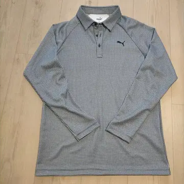 새상품급 PUMA 체크 무늬 긴팔 피케 셔츠 XL