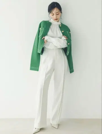 anuans 더블 새틴 스트레이트 팬츠